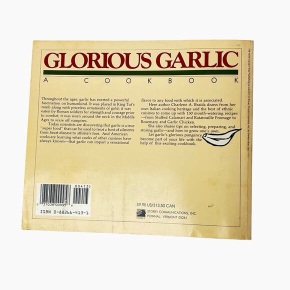Glorious Garlic A Cookbook Braida Charlene A Flavorful Recipes Meals Tasty 1992 - Picture 2 of 13